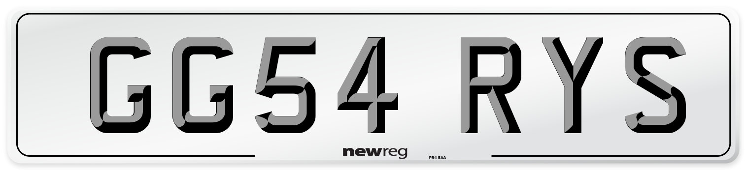 GG54 RYS Number Plate from New Reg